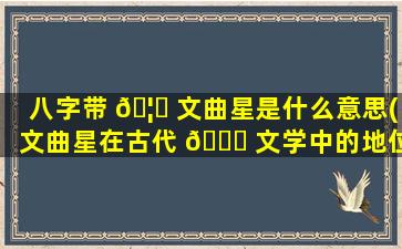 八字带 🦋 文曲星是什么意思(文曲星在古代 🍀 文学中的地位)